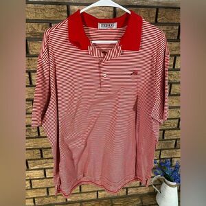 Perlis Red Striped Polo Shirt for Men
